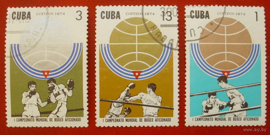 Куба. Спорт. Бокс. ( 3 марки ) 1974 года.