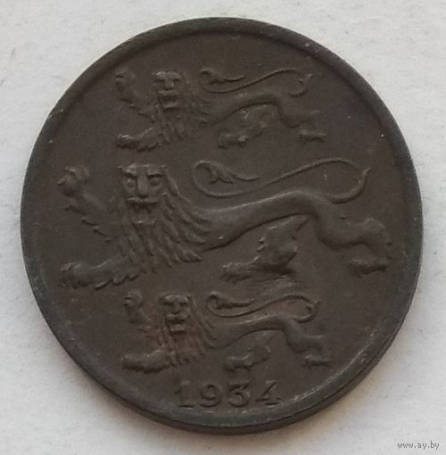 Эстония 2 цента (сенти) 1934 г.