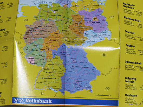 История путешествий: Германия. Сувенирная карта.