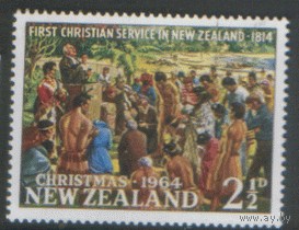 НЗ. М. 435.1964. Первая христианская служба в Новой Зеландии. ЧиСт.