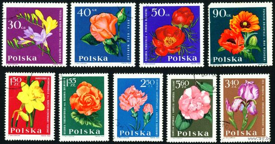 Садовые цветы Польша 1964 год 9 марок