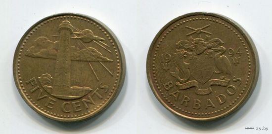 Барбадос. 5 центов (1994, XF)