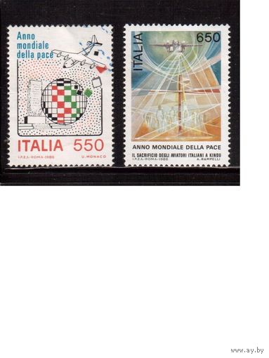 Италия-1986 (Мих.1998-1999) , гаш., Авиация, Самолеты