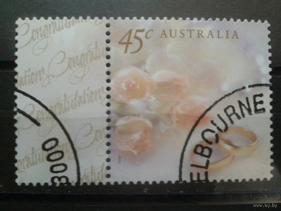 Австралия 1999 Поздравительная марка, цветы