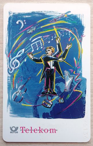 Телефонная карточка - Германия. 1994 г. 12 марок ФРГ. Дирижер, музыка.