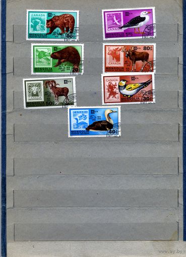МОНГОЛИЯ, 1978,    ВЫСТАВКА, марки на марках,  серия 7м,  гашен
