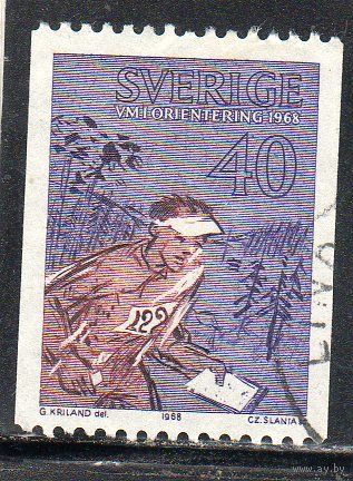 Швеция. Mi:SE 616. WC Orienteering. ЧМ по спортивному ориентированию.1968