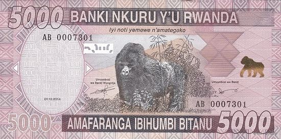 Руанда 5000 франков образца 2014 года UNC p41
