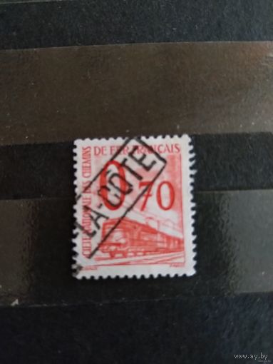 1960 Франция марка оплаты пересылки посылок (пакетов) по железной дороге поезд паровоз Ивер 38 оценка 4,5 евро (2-9)