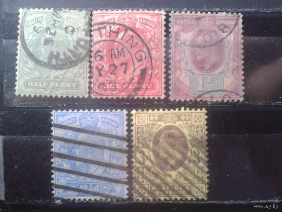 Англия 1902-4 Король Эдуард 7 5 марок