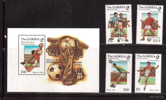 Гамбия-1986 (Мих.621-624,Бл.23) *  , Спорт, ЧМ-1986 по футболу