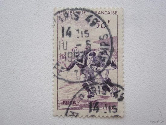 50f Спорт -Рэгби 1956 (Франция) 1 марка