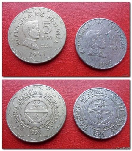Монеты Филиппин 5 и 1 песо (цена за все) - из коллекции
