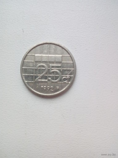 25 центов 1992г. Нидерланды.