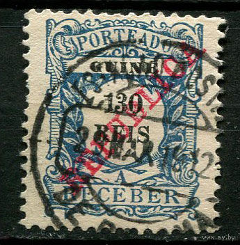 Португальские колонии - Гвинея - 1911 - Надпечатка REPUBLICA на 130R. Portomarken - [Mi.18p] - 1 марка. Гашеная.  (Лот 83BK)
