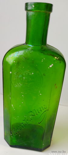 Бутылка из зеленого стекла ПМВ с надписями Альберт Дунг albert dung смотрите описание