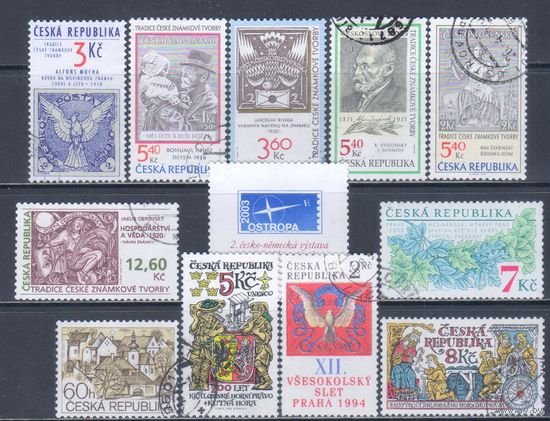[2785] Чехия. Культура.Марка на марке и другое. 12 гашеных марок.