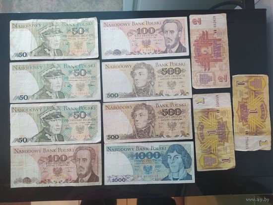Банкноты Польши и Латвии Цена за все