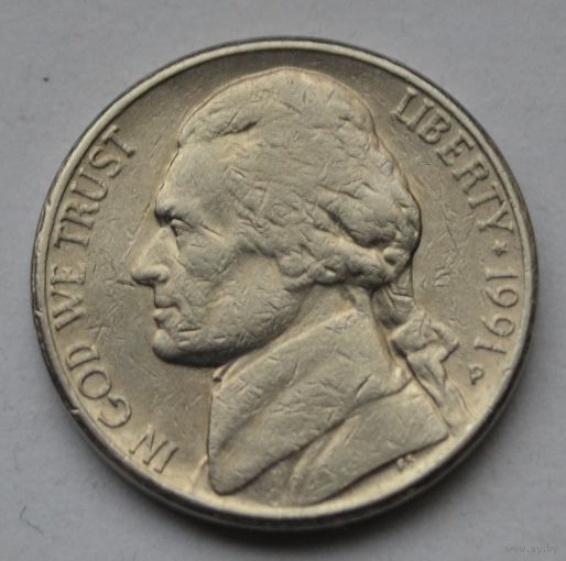 США, 5 центов 1991 г. Р