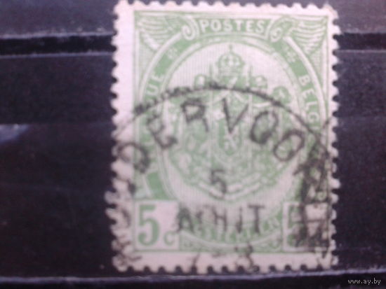 Бельгия 1893 Стандарт, герб 5 сантимов