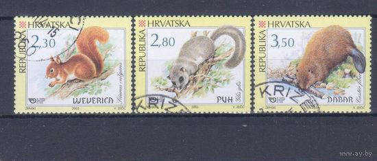 [1548] Хорватия 2003. Фауна.Дикие животные. Гашеная серия.