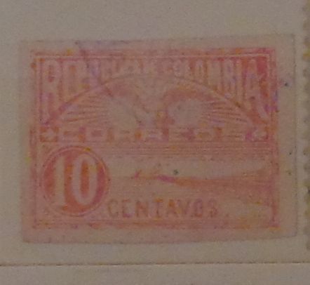 Герб страны и набережная в Сабанилле. Колумбия. Дата выпуска: 1902