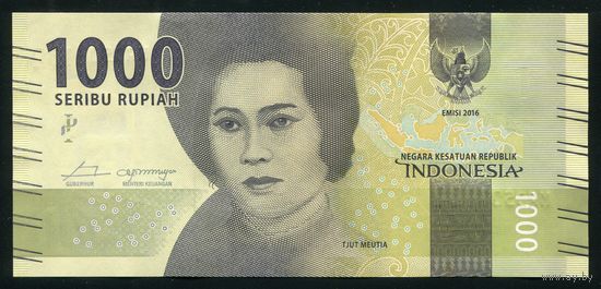 Индонезия 1000 рупий 2018 г. P154с(1). Серия HAD. UNC