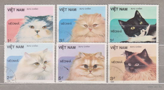 Кошки Фауна Вьетнам 1986 год  лот 1070