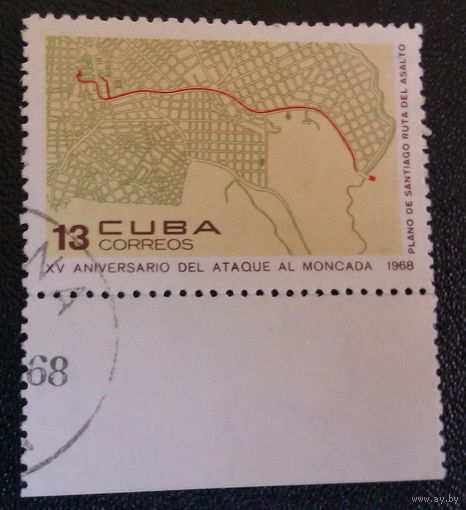 1968  Куба     марка  13  сентаво