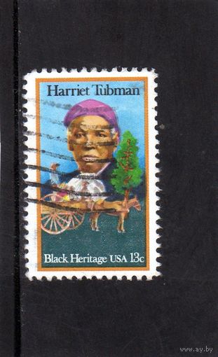 США.Ми-1328 . Harriet Tubman и корзина для переноски. Рабы Серия:Черное наследие.1978.
