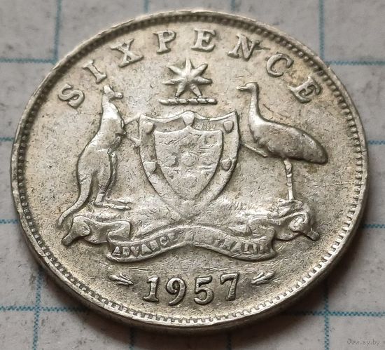 Австралия 6 пенсов, 1957      ( 2-5-4 )