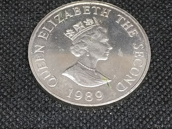 Монета 2 фунта 1989 года. Олдерни. Королевский визит.