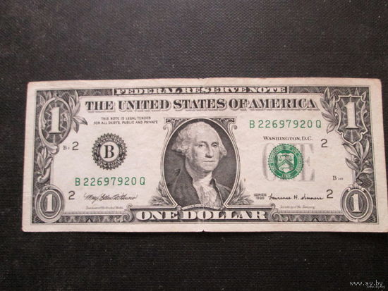 1 доллар США 1999 г., B 22697920 Q, VF