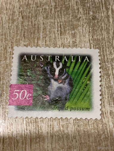 Австралия. Фауна. Striped possum. Марка из серии