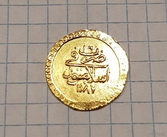 Алтын 20 лик "Абдулмеджид 1824 год/Редкая подлинная исламская золотая монета Мемдухие там алтин 20 лик/Турция"