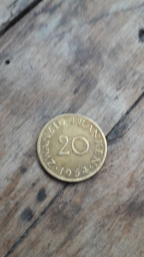 СААР 20 франков 1954 год