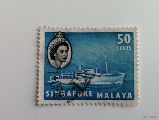 Сингапур 1955. Королева Елизавета II