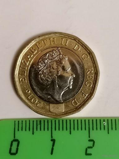 Монета Англия 1 фунт 2016 год