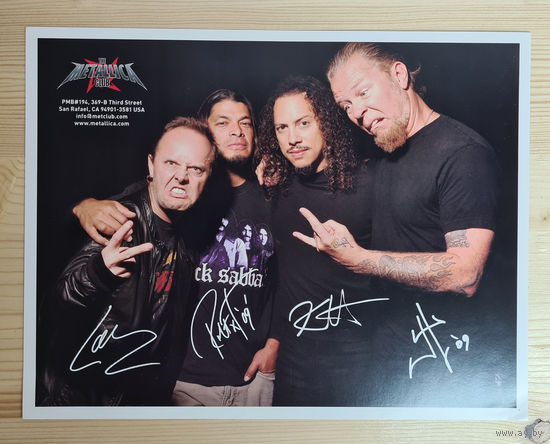 Фотокарточка Metallica официальная с Metclub'а