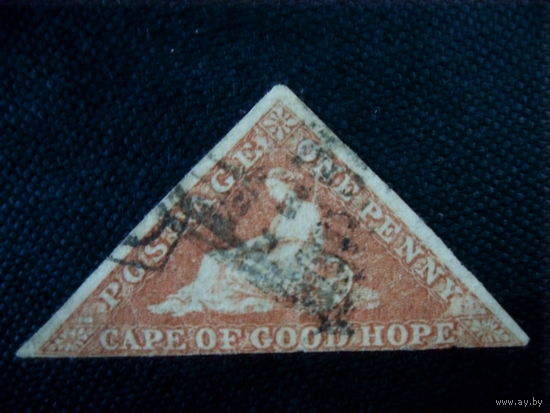 1855 год Мыс Доброй Надежды треугольник Скотт #1 Каталожная цена $250 британский колонии