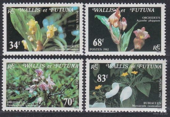 1982 Уоллис и Футуна 416-419 Цветы 9,00 евро