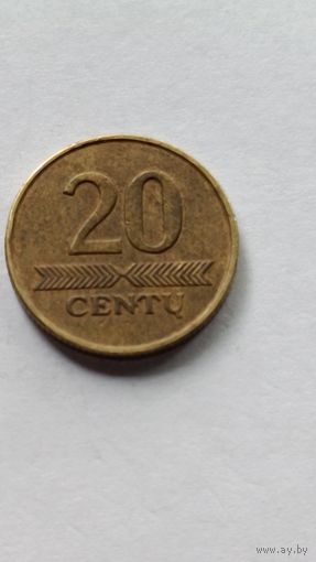 Литва. 20 центов 1997 года.