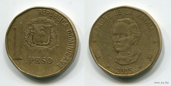 Доминиканская Республика. 1 песо (2005)