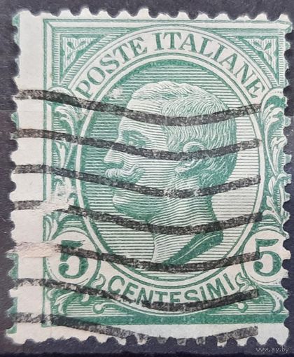 1/2a: Италия - 1906 - стандартная марка - Король - Виктор Эммануил III, 5 чентезимо, водяной знак "корона", [Mi. 78], гашеная