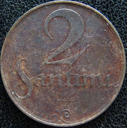 YS: Латвия, 2 сантима 1922, KM# 2
