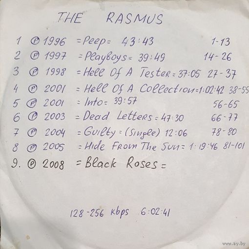 CD MP3 дискография The RASMUS - 1 CD