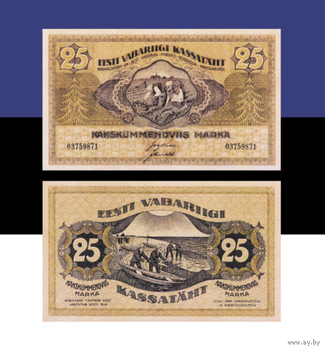 [КОПИЯ] Эстония 25 марок 1919г. водяной знак