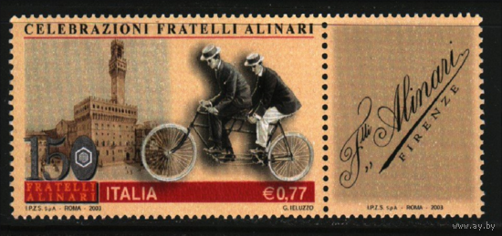 2003 Италия искусство фотографии велосипед 150 летие Fratelli Alinari Mi-2890 1х-марка**