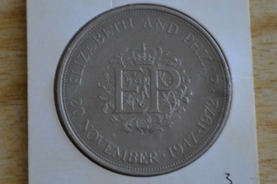 Великобритания 25 пенсов 1972(Королевская серебряная свадьба)