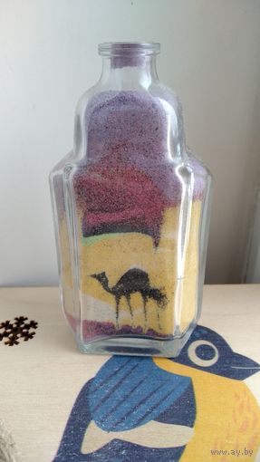 Бутылочка сувенирная с рисунком из песка высота 11 см рисунок расположен с двух сторон бутылочки